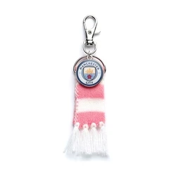 Manchester City FC Backpack Hanger The Carat Shop Ltd Pink Scarf and Logo Charm MCBH0003