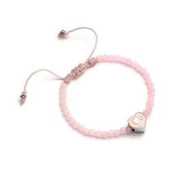 Barbie Pink Bead Friendship Bracelet The Carat Shop with Heart Shaped Bead