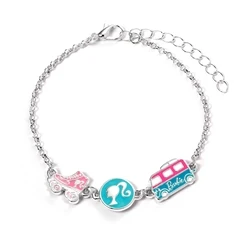 Barbie Fashion Accessories The Carat Shop Ltd Charm Bracelet with Three Enamelled Fun Charms Silhouette Skate and Camper Van