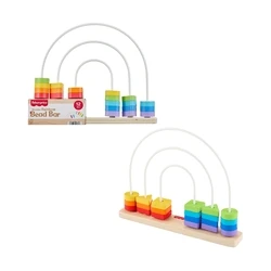 Βρεφικό Παιχνίδι Fisher-Price - Wooden Rainbow Bead Bar (JFG15)