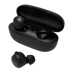 Bluetooth Handsfree Qcy T17 TWS Black 6mm dynamic driver-mic noise cancel. Music time: 4h. Calling time: 3,5h.