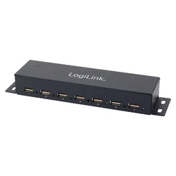 USB Hub 7 Θυρών LogiLink metall LED-Anzeige m. Netzteil