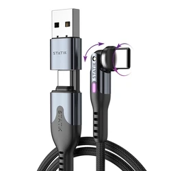 Καλώδιο USB Statik PowerPivot Pro braided rotating USB-C Black 3m