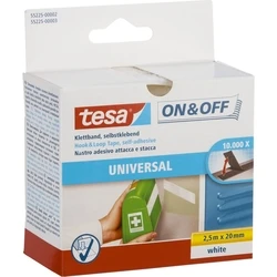 Αυτοκόλλητες Ταινίες Tesa Hook&Loop 2,5m x 20mm on&off White 55225