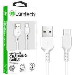Καλώδιo USB Lamtech Data Type-C 3M WHITE