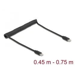 Καλώδιο USB Delock 2.0 Type-C Spiral Stecker-Plug 0,45-0,75m