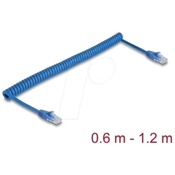 Καλώδιο Δικτύου Delock RJ45 Spiral Plug to Plug Cat.6 UTP 0,6-1,2