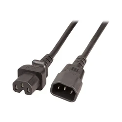 Καλώδιο Τροφοδοσίας EFB extension C14 180°-C15 180°,sw,2.0m,3x1.00mm
