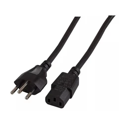 Καλώδιο Τροφοδοσίας EFB Switzerland-C13 180°, Black teilisoliert,2m