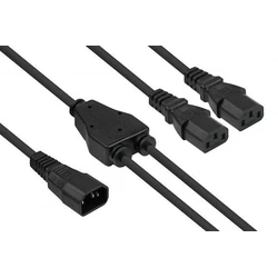 Καλώδιο Τροφοδοσίας Kabelmeister Y-IEC C20- 2xC13 schw. 0,3m
