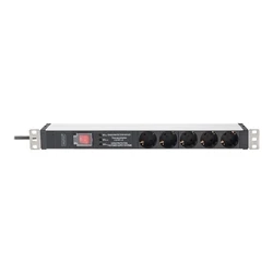 Πολύπριζο Digitus PDU 1HE 5x Schuko 16A Exits 230V/16A Black