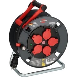 Brennenstuhl Μπαλαντέζα Τύμπανο Professional IP44 25m, 5 υποδοχές, Μαύρο