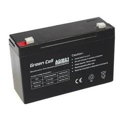 Μπαταρία UPS Green Cell AGM 6V 12Ah - 12.000 mAh Sealed Lead Acid (VRLA)