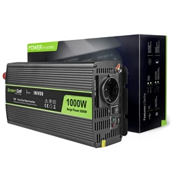 Inverter Αυτοκινήτου Green Cell INV09 Auto 1000 W Black