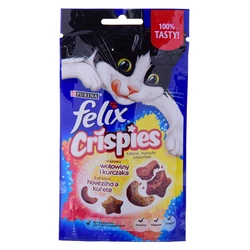 Σνακ Γάτας Felix Crispies Beef, Chicken - 45 g