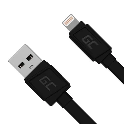 Καλώδιο USB Green Cell KABGC02 lightning 0.25 m Black
