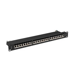 Patch panel Lanberg 24 port 1U Cat.7 FTP Black PPS7-1024-B