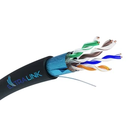 Καλώδιο Δικτύου Extralink CAT5E FTP (F/UTP) V2 OUTDOOR TWISTED PAIR 100M Black F/UTP (FTP)