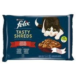 Υγρή Τροφή Γάτας FELIX Tasty Shreds with beef and chicken - 4x 80g