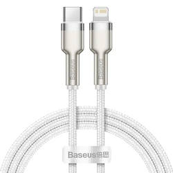 Καλώδιο Lightning Baseus USB-C to Lightning Cafule, White, Power Delivery, 20W, 1m (white)