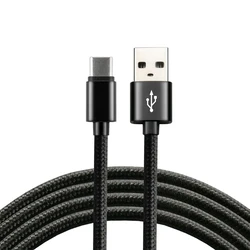 Καλώδιo USB Everactive USB-C 1m - Black, braided, quick 3A - CBB-1CB