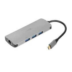Docking Station iBox IUH3RJ4K 3.2 Gen 1 (3.1 Gen 1) Type-C Power Delivery 100W Silver