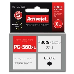Μελάνι Συμβατό Activejet AC-560NX for Brother, Canon PG-560XL; Supreme; 22 ml; Black