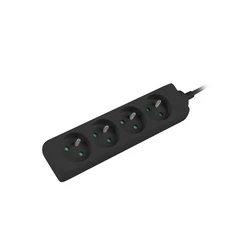 Πολύπριζο Lanberg 1M Black, 4X 230V PL, UPS