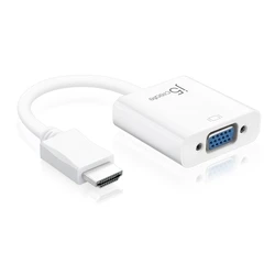 Αντάπτορας HDMI J5create to VGA Adapter (HDMI m - VGA f 3.5mm Audio f 10cm; colour White) JDA213-N