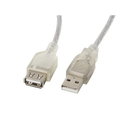 Καλώδιο USB Lanberg CA-USBE-12CC-0018-TR 1.8 m USB 2.0 Type-A Transparent