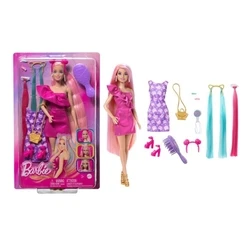 Κούκλα Barbie Fun & Fancy Hair with Extra-Long Colorful Blonde and Styling Accessories
