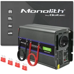 Converter Qoltec Monolith 2000 MS Wave / 12V to 230V / 1000/2000W / USB