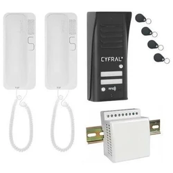 Σετ Θυροτηλεφώνου Intercom CYFRAL COSMO 2-TENANT Black
