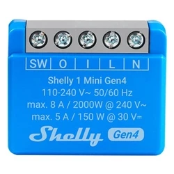 Smart Ενδιάμεσος Διακόπτης Shelly 1 Mini Gen4 Smart switch 1P Blue