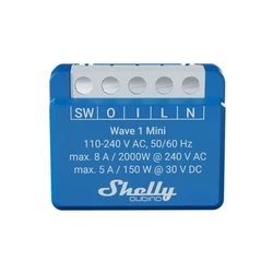 Smart Ενδιάμεσος Διακόπτης Shelly Qubino Wave 1 Mini LR Z-Wave Blue