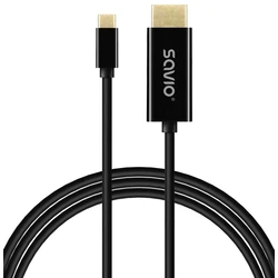 Καλώδιο HDMI Savio CL-190 USB-C to HDMI , 30Hz, 1m, plastic