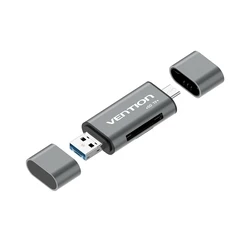 Card Reader Vention USB3.0 Multi-function Card Reader Gray Metal Type