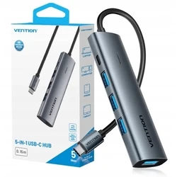 USB Hub Hub 5v1 USB-C 3.0 Vention 0.15m