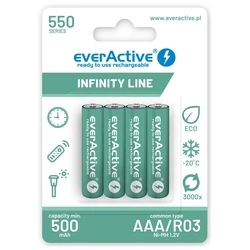 Επαναφορτιζόμενες Μπαταρίες Everactive Ni-MH R03 AAA 550mAh Infinity Line