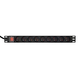 Πολύπριζο EnerGenie EG-PDU-9F2F (PDU), 10 pcs C13 sockets, 1U, 16A, C20 plug 2 m cable, Black
