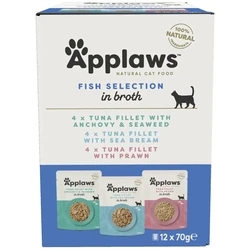 Υγρή Τροφή Γάτας Applaws Fish selection multipack in broth 12x70g