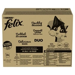 Υγρή Τροφή Γάτας Purina Felix Fantastic Duo Mix Countryside 120x85g