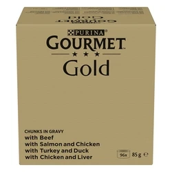 Υγρή Τροφή Γάτας Purina GOURMET GOLD Pieces in sauce Mix of 4 flavors 96x85g