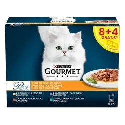 Υγρή Τροφή Γάτας Purina Gourmet Perle Duck, turkey, lamb, tuna 12x85 g