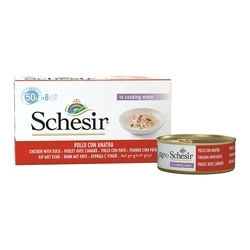Υγρή Τροφή Γάτας Schesir Chicken fillets with duck in broth 6x50g
