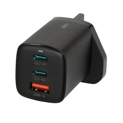 Φορτιστής Πρίζας iBox C-65 Black, GaN 65W universal UK plug