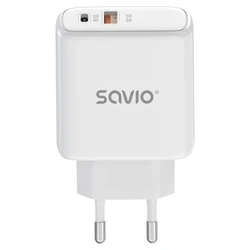 Φορτιστής Πρίζας Savio LA-12 White AC Fast charging Indoor