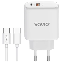 Φορτιστής Πρίζας Savio LA-13 White AC Fast charging Indoor