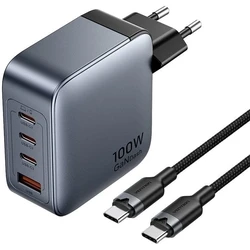 Φορτιστής Πρίζας Vention 100W 1xUSB-A 3xUSB-C + cable