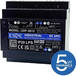 ESPE UDP-6012 12V 60W 5A Buffered DIN-rail Switching Power Supply
